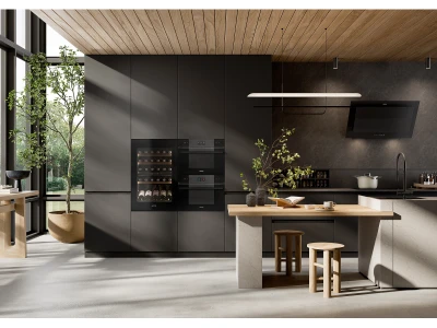 SMEG BEÉPÍTHETŐ BORHŰTŐ, Linea design, 88 cm, forgatható ajtó, fekete