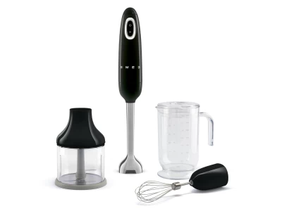SMEG BOTMIXER SZETT, retro, fekete, tartalma: botmixer, keverőedény, habverő, aprító