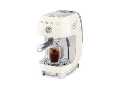 SMEG ESPRESSO KÁVÉFŐZŐ COLD BREW FUNKCIÓVAL, retro, bézs