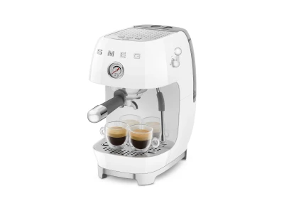 SMEG ESPRESSO KÁVÉFŐZŐ COLD BREW FUNKCIÓVAL, retro, fehér