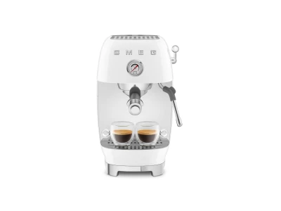 SMEG ESPRESSO KÁVÉFŐZŐ COLD BREW FUNKCIÓVAL, retro, fehér