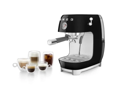 SMEG ESPRESSO KÁVÉFŐZŐ COLD BREW FUNKCIÓVAL, retro, fekete