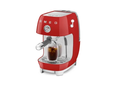 SMEG ESPRESSO KÁVÉFŐZŐ COLD BREW FUNKCIÓVAL, retro, piros