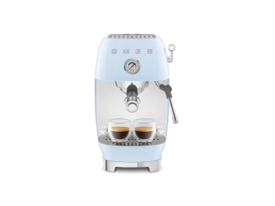 SMEG ESPRESSO KÁVÉFŐZŐ COLD BREW FUNKCIÓVAL, retro, világoskék