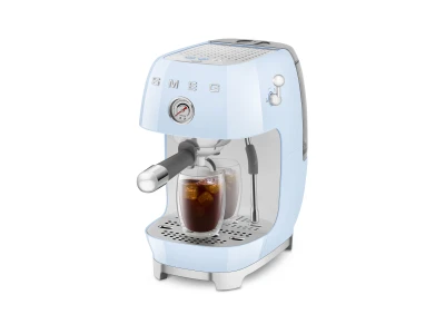 SMEG ESPRESSO KÁVÉFŐZŐ COLD BREW FUNKCIÓVAL, retro, világoskék