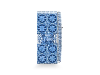SMEG KOMBINÁLT HŰTŐ ÉS FAGYASZTÓ, retro, 60,1x150 cm, jobb oldali pántok, D&G Blu Mediterraneo kollekció