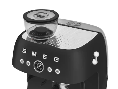 SMEG ŐRLŐVEL KOMBINÁLT ESPRESSO KÁVÉFŐZŐ, retro, matt fekete