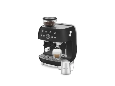 SMEG ŐRLŐVEL KOMBINÁLT ESPRESSO KÁVÉFŐZŐ, retro, matt fekete