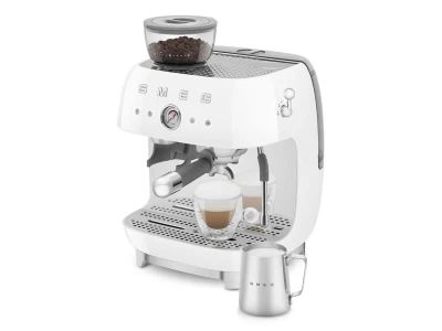 SMEG ŐRLŐVEL KOMBINÁLT ESPRESSO KÁVÉFŐZŐ, retro, fehér