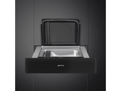 SMEG SOUS VIDE FIÓK, Linea design, vákuum fiók, 15 cm, mélyfekete üveg