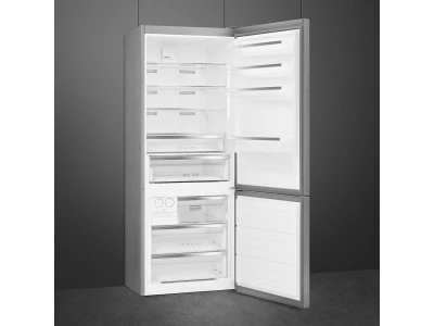 SMEG SZABADONÁLLÓ HŰTŐ ÉS FAGYASZTÓ, 70,5x202 cm, külső kijelző, fordítható ajtó, inox