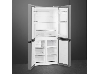SMEG SZABADONÁLLÓ HŰTŐ ÉS FAGYASZTÓ, 84x179 cm, E energiaosztály, francia ajtó, inox