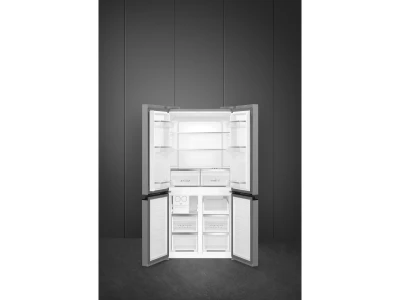 SMEG SZABADONÁLLÓ HŰTŐ ÉS FAGYASZTÓ, 84x179 cm, E energiaosztály, francia ajtó, inox