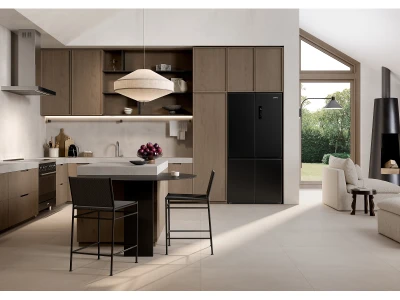 SMEG SZABADONÁLLÓ HŰTŐ ÉS FAGYASZTÓ, 91x190,5 cm, D energiaosztály, francia ajtó, fekete
