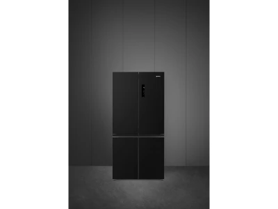 SMEG SZABADONÁLLÓ HŰTŐ ÉS FAGYASZTÓ, 91x190,5 cm, D energiaosztály, francia ajtó, fekete