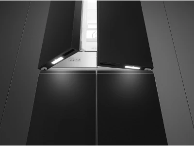 SMEG SZABADONÁLLÓ HŰTŐ ÉS FAGYASZTÓ, 91x190,5 cm, D energiaosztály, francia ajtó, fekete