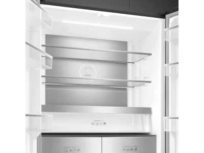 SMEG SZABADONÁLLÓ HŰTŐ ÉS FAGYASZTÓ, 91x190,5 cm, D energiaosztály, francia ajtó, fekete