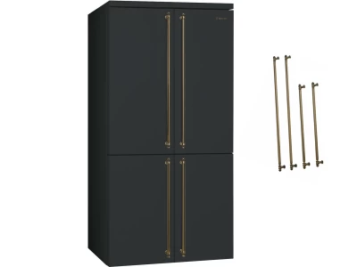 SMEG SZABADONÁLLÓ HŰTŐ ÉS FAGYASZTÓ, Cortina design, 91,5x187,5 cm, francia ajtó, antracit