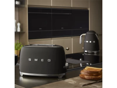 SMEG KENYÉRPIRÍTÓ, retro, 2 szeletes, matt fekete