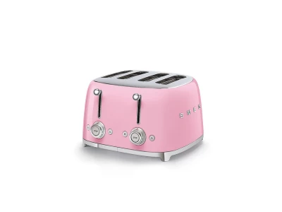 SMEG KENYÉRPIRÍTÓ, retro, 2x2 szeletes, rózsaszín