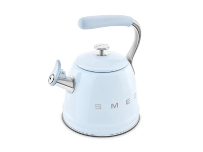 SMEG VÍZFORRALÓ TEÁSKANNA, retro, síppal, világoskék