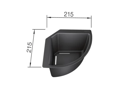 Sarokba helyezhető tálka