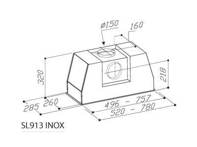 Sirius - Páraelszívó SL-913 TW 78 cm Inox