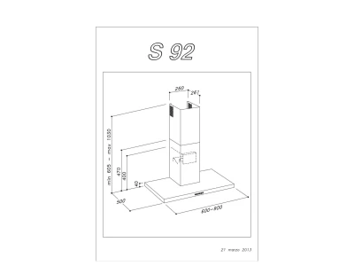 Sirius - Páraelszívó SL-92 TW 90 cm