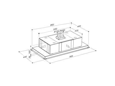 Sirius - Páraelszívó SLT-958 EM H200 TW inox motor nélkül - A készlet erejéig rendelhető!
