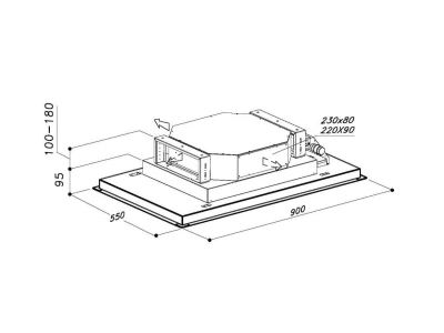 Sirius - Páraelszívó SLT-971 EM 90 cm H 160 TW Fehér üveg