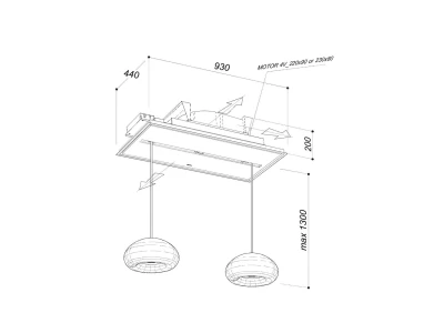 Sirius - Páraelszívó SLT-976 EM TW WI-FI fekete motor nélkül
